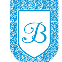 Monogrammed Leopard Blue House Flag