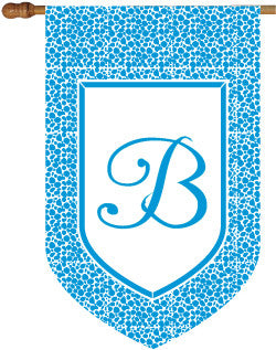 Monogrammed Leopard Blue House Flag