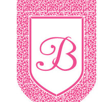Monogrammed Leopard Pink House Flag