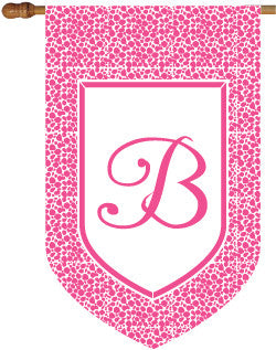 Monogrammed Leopard Pink House Flag