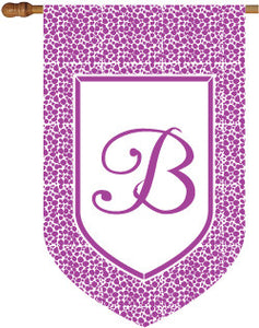 Monogrammed Leopard Purple House Flag