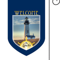 Monogrammed Lighthouse Garden Flag