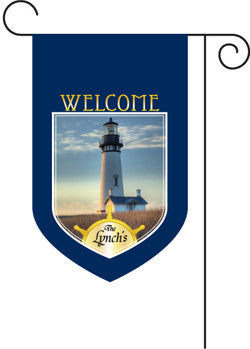 Monogrammed Lighthouse Garden Flag