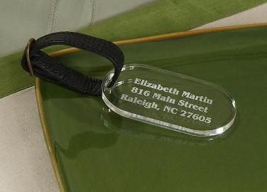 Monogrammed Acrylic Luggage Tag