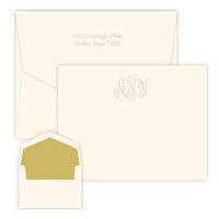 Classic Monogram Embossed Flat Correspondence Card

