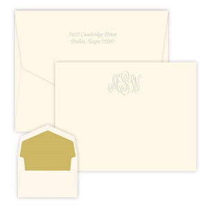 Classic Monogram Embossed Flat Correspondence Card
