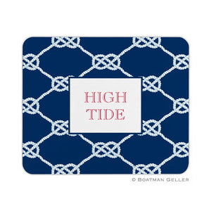 Nautical Knot Navy Mouse Pad