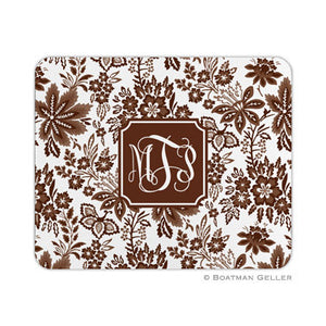Classic Floral Brown Mouse Pad