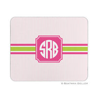 Seersucker Band Pink & Green Mouse Pad