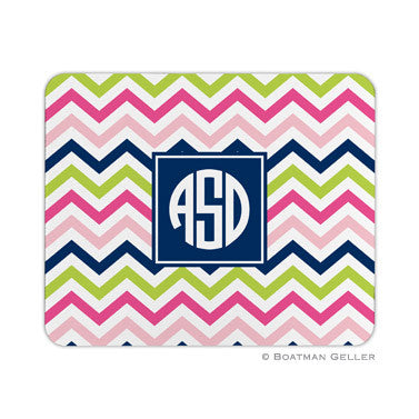 Chevron Pink, Navy, & Lime Mouse Pad