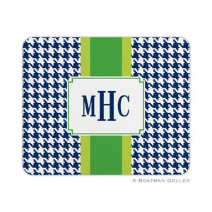 Alex Houndstooth Navy Mouse Pad