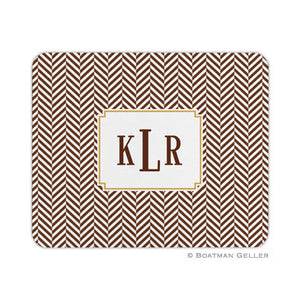 Herringbone Chocolate Mouse Pad