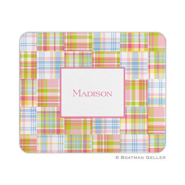 Madras Patch Pink Mouse Pad