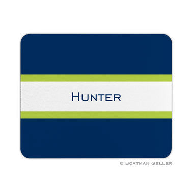 Stripe Navy & Lime Mouse Pad