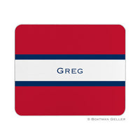 Stripe Red & Navy Mouse Pad