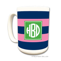 Rugby Navy & Pink Mug