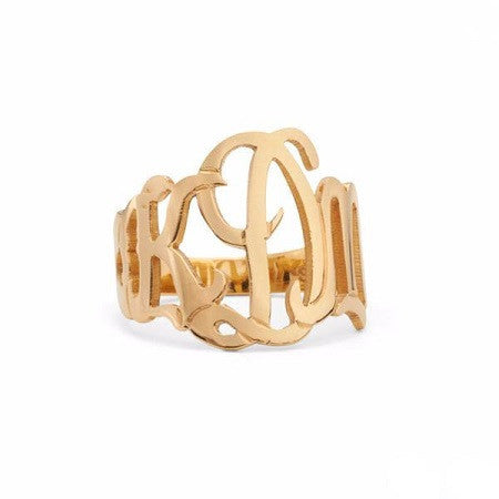 Monogrammed Cheshire Cutout Ring