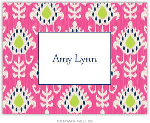 Mia Ikat Raspberry Foldover Note