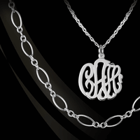 Monogram and CZ or Links Necklace