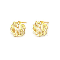 14k Gold Cheshire Handcut Monogram Post Earrings
