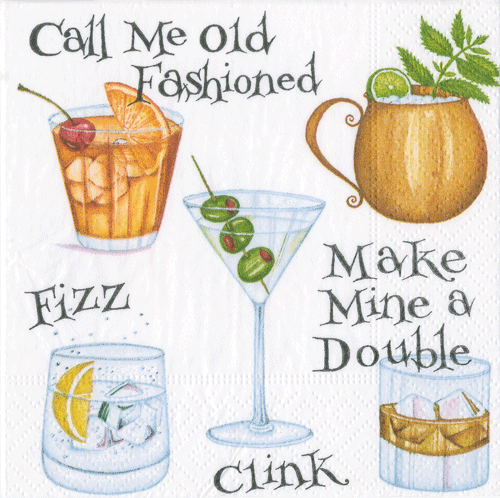 Cocktail Hour Beverage Napkins