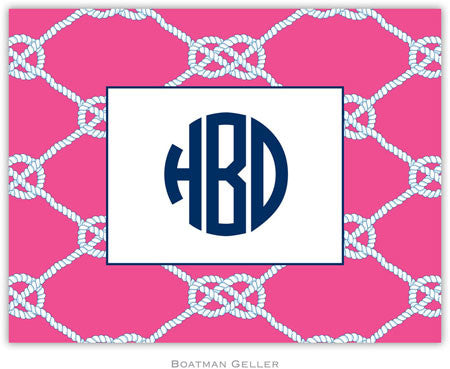 Nautical Knot Raspberry Foldover Note
