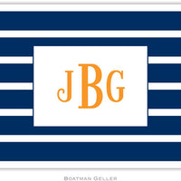 Nautical Stripe Navy & White Foldover Note