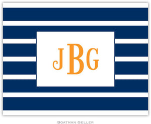 Nautical Stripe Navy & White Foldover Note