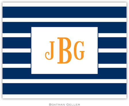 Nautical Stripe Navy & White Foldover Note