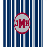 Monogrammed Navy & White Striped Laundry Bag