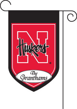 Monogrammed Nebraska Garden Flag