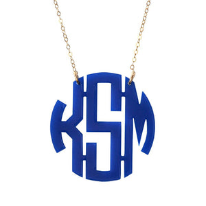 Nice Block Monogram Necklace