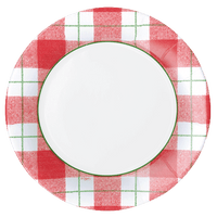 Red Check Plaid Dinner Plates