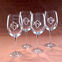 Monogrammed Crystal Wine Glasses