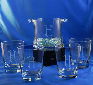 Monogrammed Capitol Ice Bucket & Glass Set
