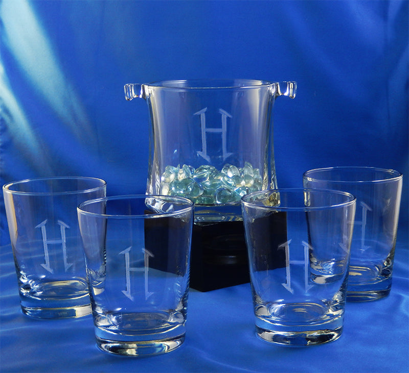 Monogrammed Capitol Ice Bucket & Glass Set