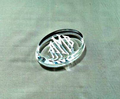 Monogrammed Oval Paperweight