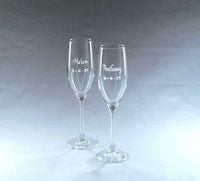 Monogrammed Pair of Classic Crystal Flutes
