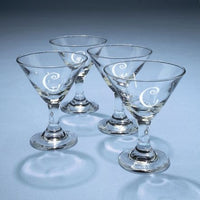 Monogrammed Toby Tini glasses Set of 4