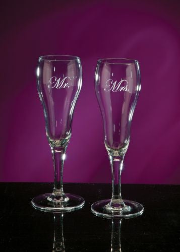 Monogrammed Tulip Flutes