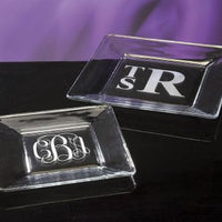 Monogrammed Square Glass Plates