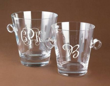 Monogrammed Crystal Champagne Cooler and Ice Bucket