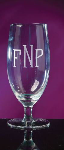 Monogrammed Pedestal Glass