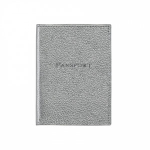 Monogrammed Metallic Leather Passport Holder