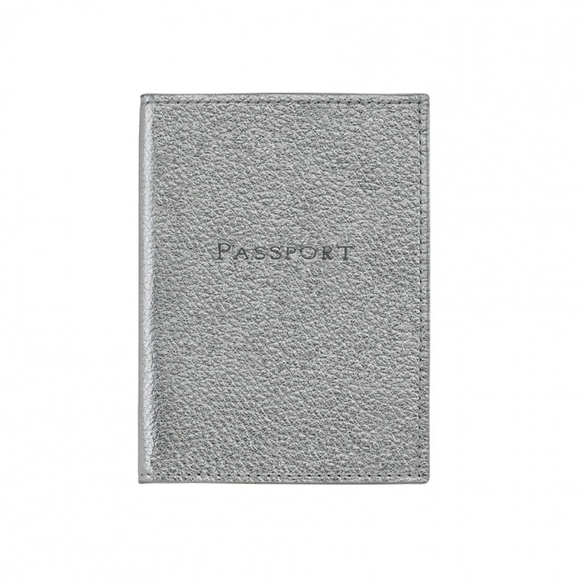 Monogrammed Metallic Leather Passport Holder