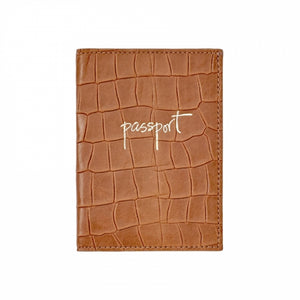 Monogrammed Leather Passport Holder