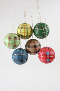 Large Plaid Ball Ornament