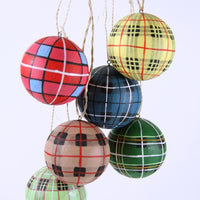 Large Plaid Ball Ornament
