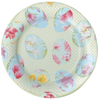 Floral Decorated Egg Dessert Plates