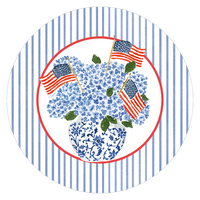 Flags and Hydrangeas Dessert Plates